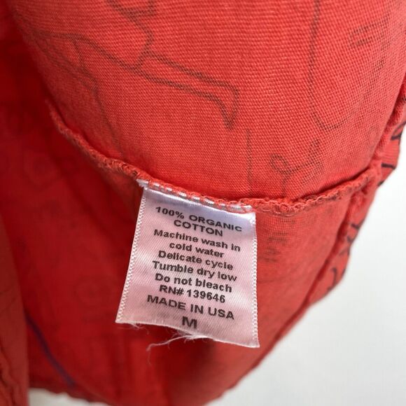 Jack Johnson Tank Top Organic Cotton Womens Medium Red Pocket Line Drawing Print - Picture 4 of 4